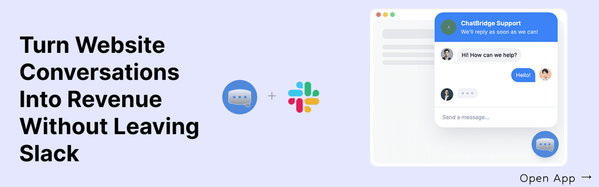 Live Chat widget for website directly integrated with Slack
